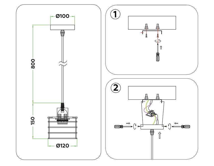 TR8065 WH белый E27 max 40W D120*950